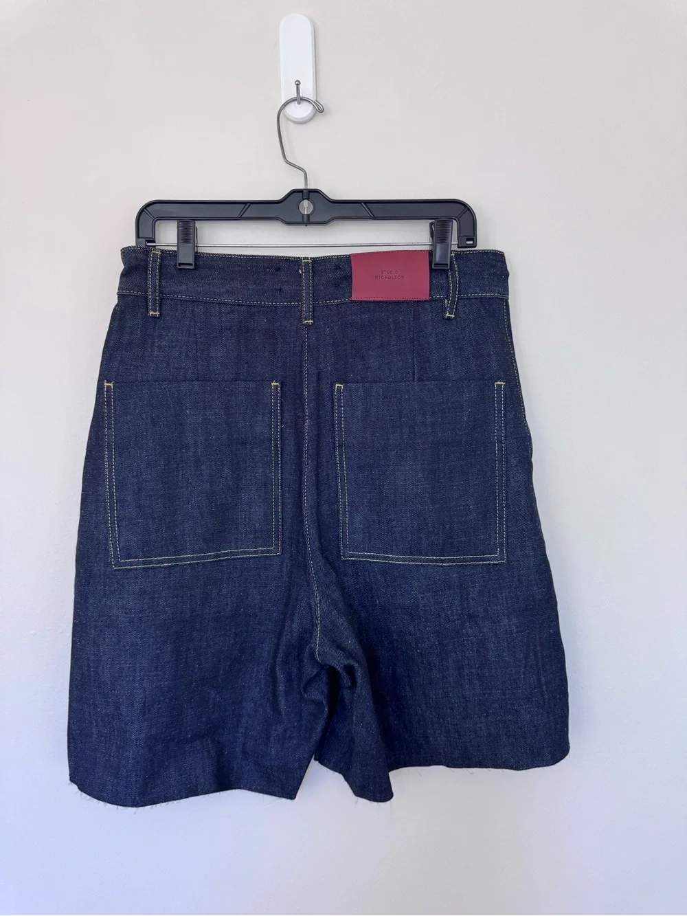 Studio Nicholson Dark Denim Cutoff Raw Hem Shorts size UK10 US6